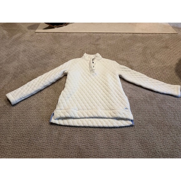 Women's Southern Tide Quilted Pullover Top Button Up Cream size XS - Picture 10 of 10